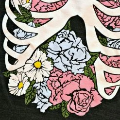 Wicked Clothes Bones Floral Rib Cage Shirt