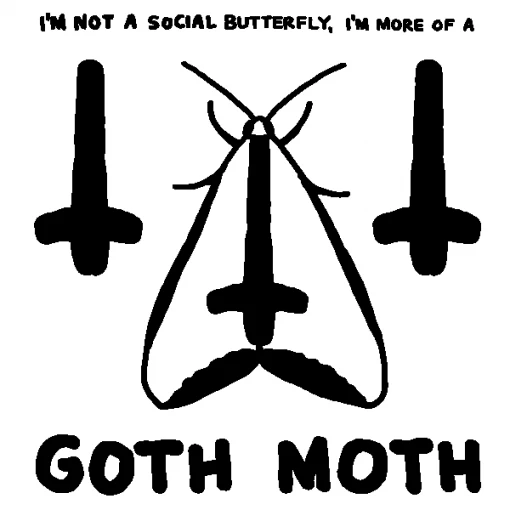 Wicked Clothes Goth Moth Ringer Shirt Black And White