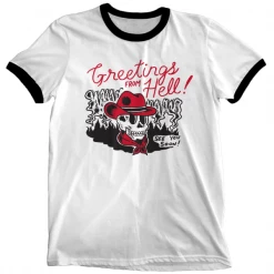 Wicked Clothes Greetings From Hell Ringer Shirt Bones