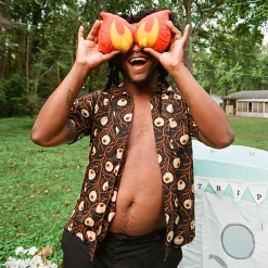 Wicked Clothes 'Eyeballs' Button-Up Shirt New