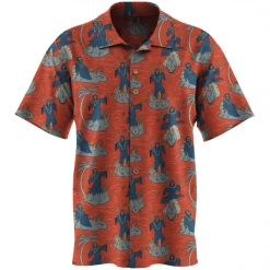 Wicked Clothes 'Surfing Skeleton' Button-Up Shirt